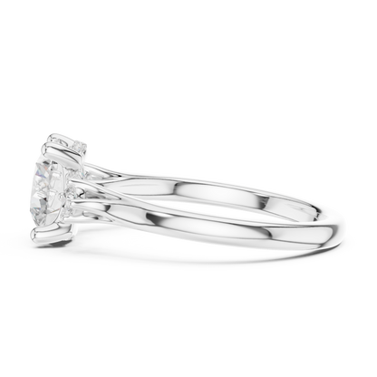 2.16ctw Round Cut Three-Stone Ring with Hidden Halo | Yellow Gold