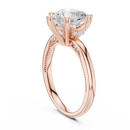 2.60ctw Heart-Cut Diamond Solitaire Hidden Halo Engagement Ring | Solid Gold