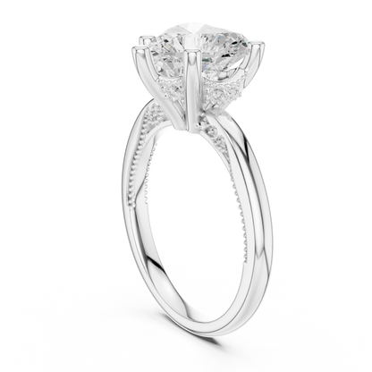2.60ctw Heart-Cut Diamond Solitaire Hidden Halo Engagement Ring | Solid Gold