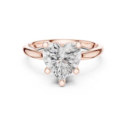 2.60ctw Heart-Cut Diamond Solitaire Hidden Halo Engagement Ring | Solid Gold