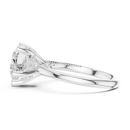 2.60ctw Heart-Cut Diamond Solitaire Hidden Halo Engagement Ring | Solid Gold