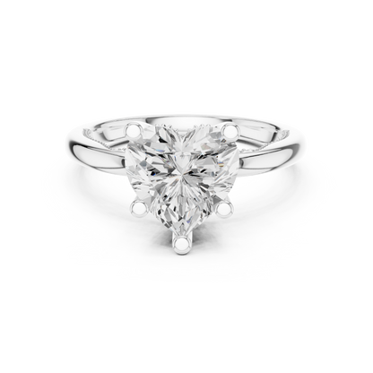 2.60ctw Heart-Cut Diamond Solitaire Hidden Halo Engagement Ring | Solid Gold