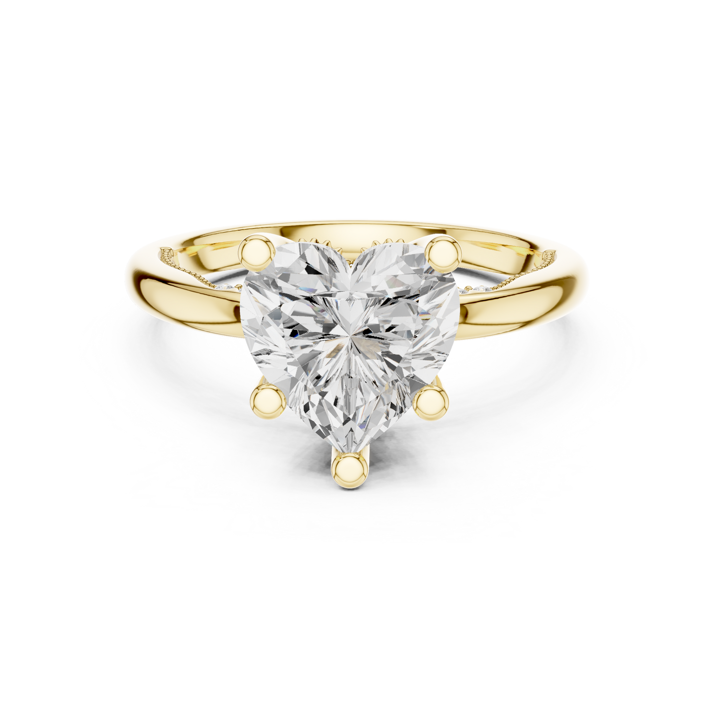 2.60ctw Heart-Cut Diamond Solitaire Hidden Halo Engagement Ring | Solid Gold