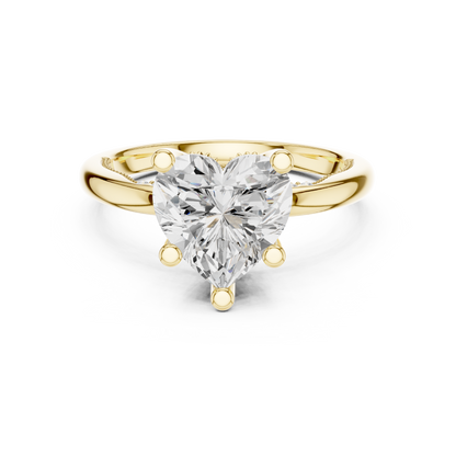 2.60ctw Heart-Cut Diamond Solitaire Hidden Halo Engagement Ring | Solid Gold