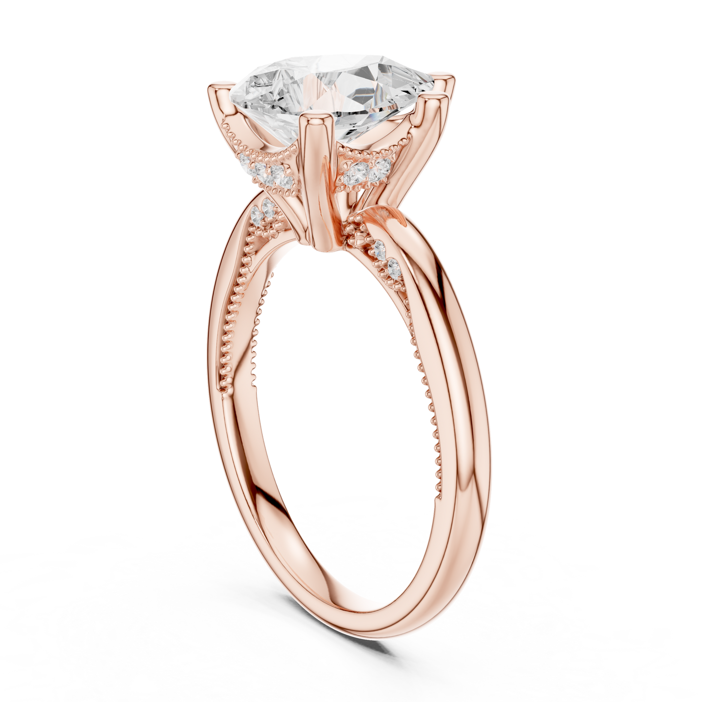 2.60ctw Pear-Cut Diamond Solitaire Hidden Halo Engagement Ring | Solid Gold