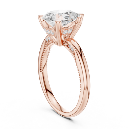 2.60ctw Pear-Cut Diamond Solitaire Hidden Halo Engagement Ring | Solid Gold