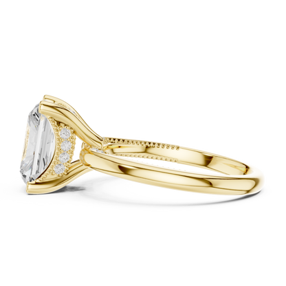 2.63ctw Radiant-Cut Diamond Solitaire Hidden Halo Engagement Ring | Solid Gold