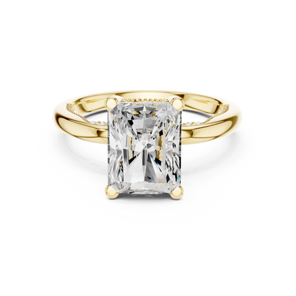 2.63ctw Radiant-Cut Diamond Solitaire Hidden Halo Engagement Ring | Solid Gold