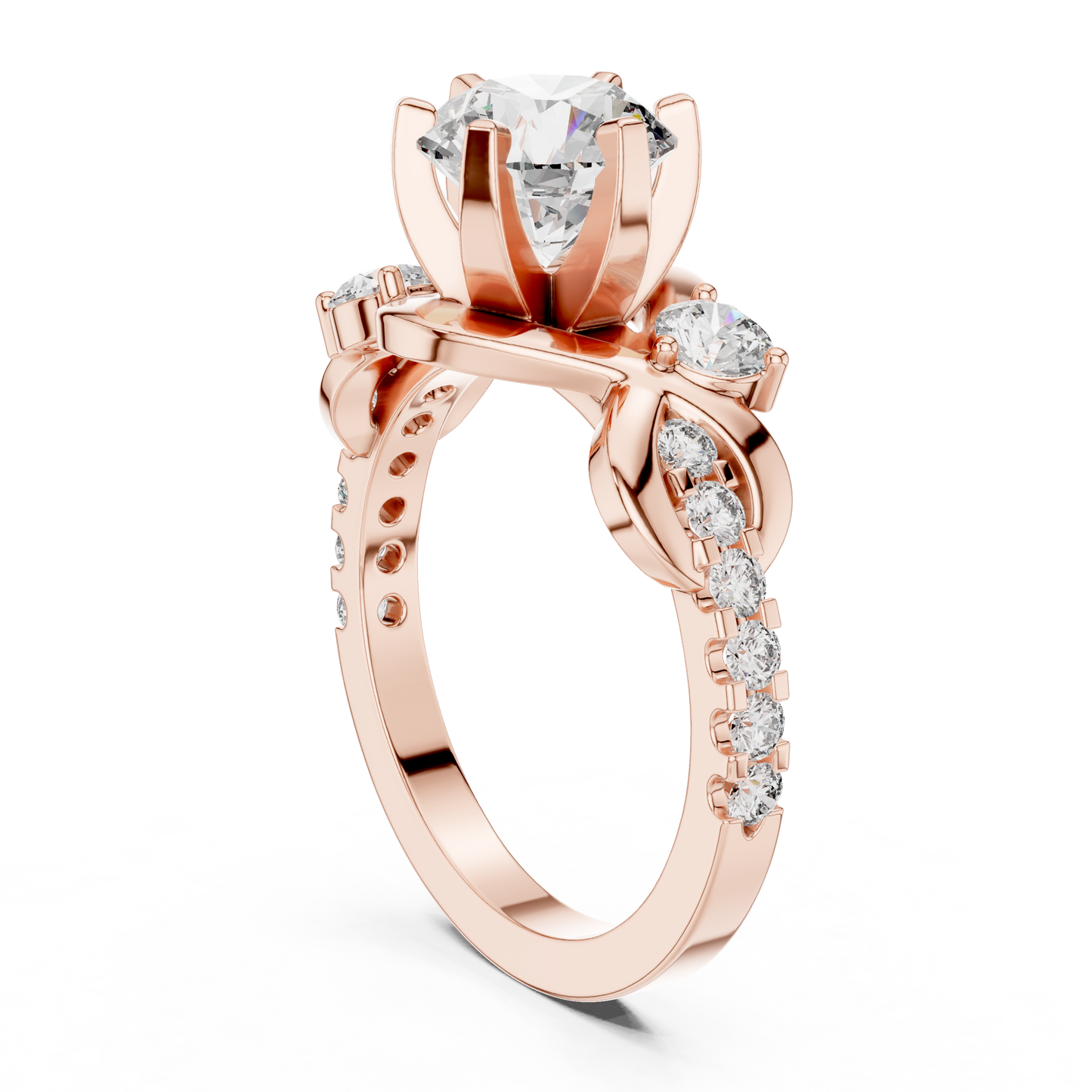 2.07ctw Round Brilliant Cut Diamond Infinity Engagement Ring in Yellow Gold