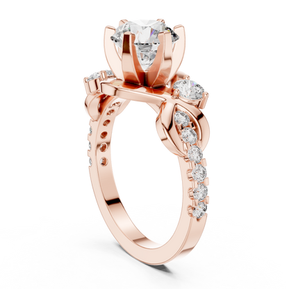 2.07ctw Round Brilliant Cut Diamond Infinity Engagement Ring in Yellow Gold