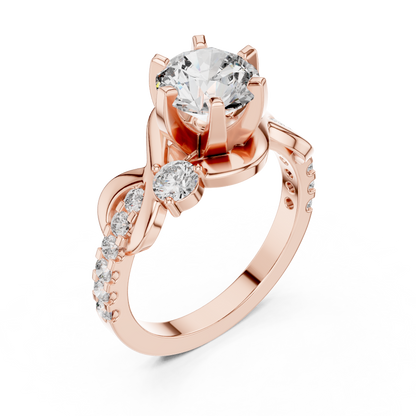 2.07ctw Round Brilliant Cut Diamond Infinity Engagement Ring in Yellow Gold