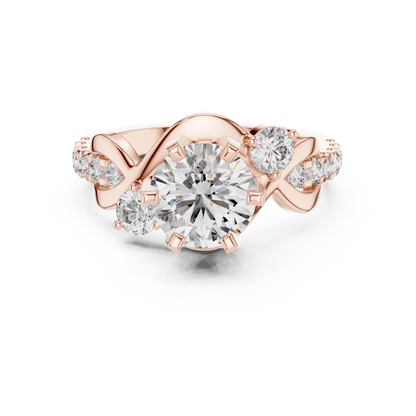 2.07ctw Round Brilliant Cut Diamond Infinity Engagement Ring in Yellow Gold