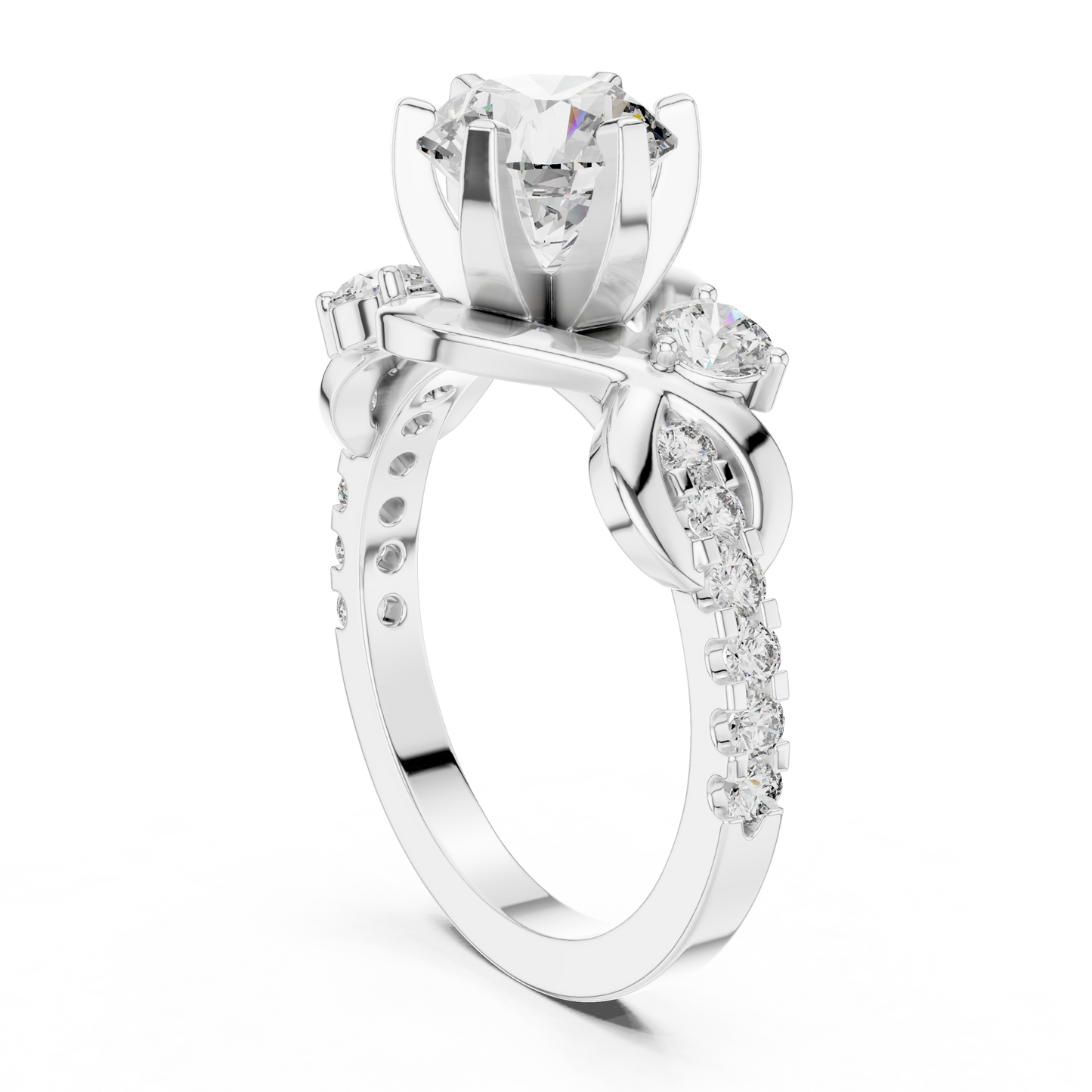 2.07ctw Round Brilliant Cut Diamond Infinity Engagement Ring in Yellow Gold