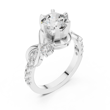 2.07ctw Round Brilliant Cut Diamond Infinity Engagement Ring in Yellow Gold