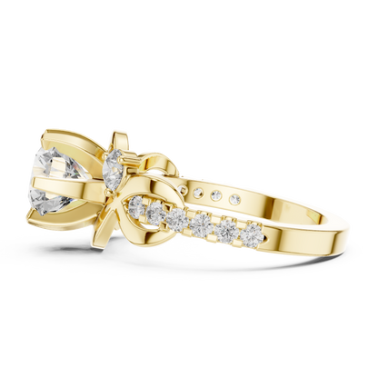 2.07ctw Round Brilliant Cut Diamond Infinity Engagement Ring in Yellow Gold
