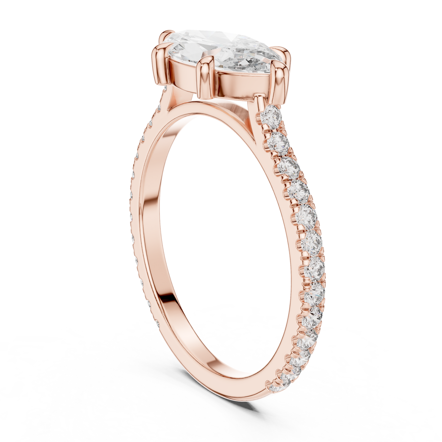 1.89ctw East-West Marquise Diamond Engagement Ring in Yellow Gold