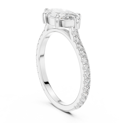 1.89ctw East-West Marquise Diamond Engagement Ring in Yellow Gold