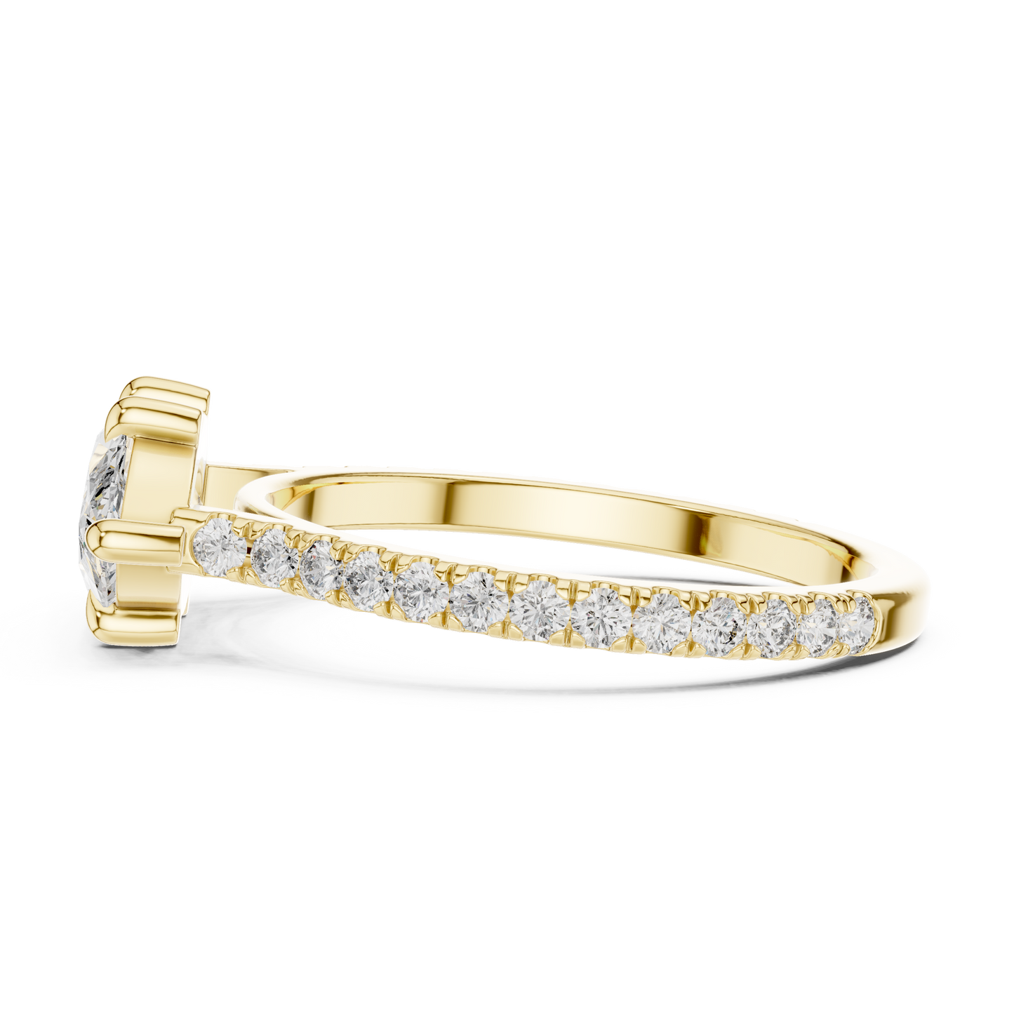1.89ctw East-West Marquise Diamond Engagement Ring in Yellow Gold
