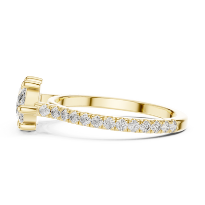 1.89ctw East-West Marquise Diamond Engagement Ring in Yellow Gold