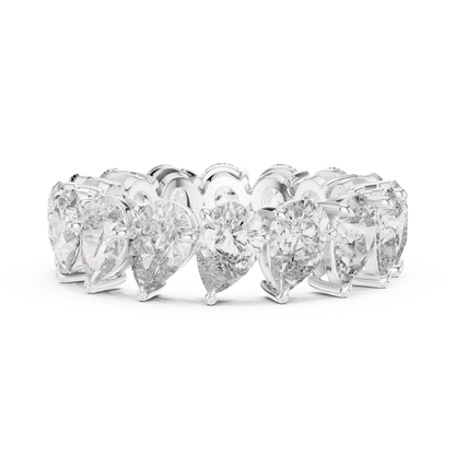 6.4ctw Yellow Gold Pear Diamond Full Eternity Ring | Bezel Set Diamond Band