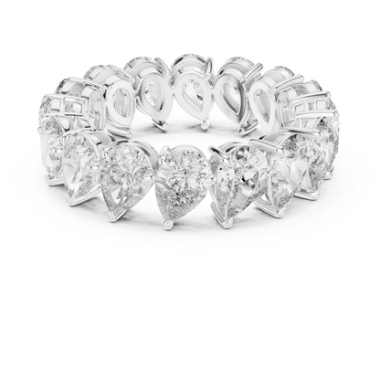 6.4ctw Yellow Gold Pear Diamond Full Eternity Ring | Bezel Set Diamond Band