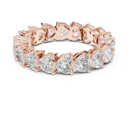 4.86ctw Heart Shaped Diamond Full Eternity Band - Solid Gold