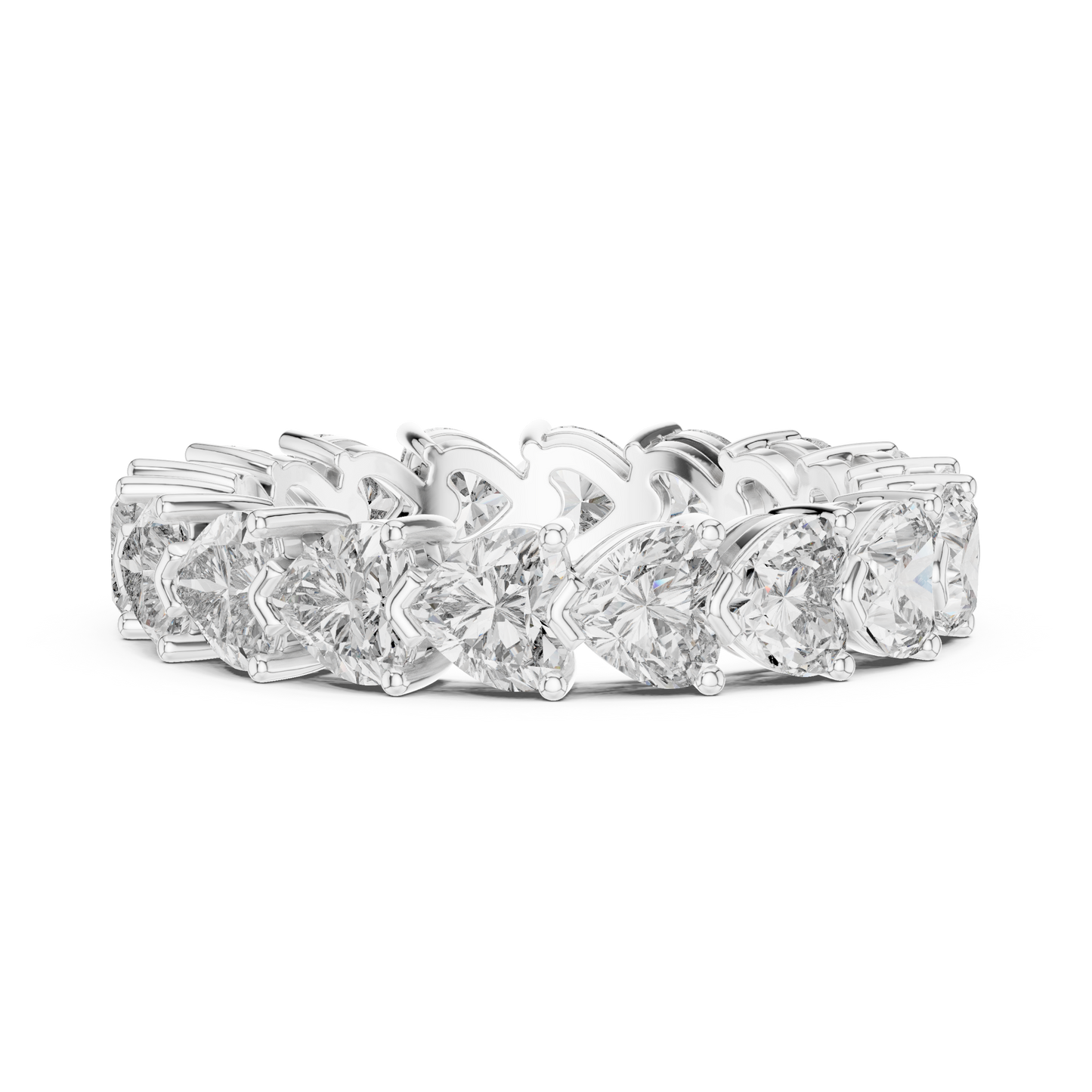 4.86ctw Heart Shaped Diamond Full Eternity Band - Solid Gold