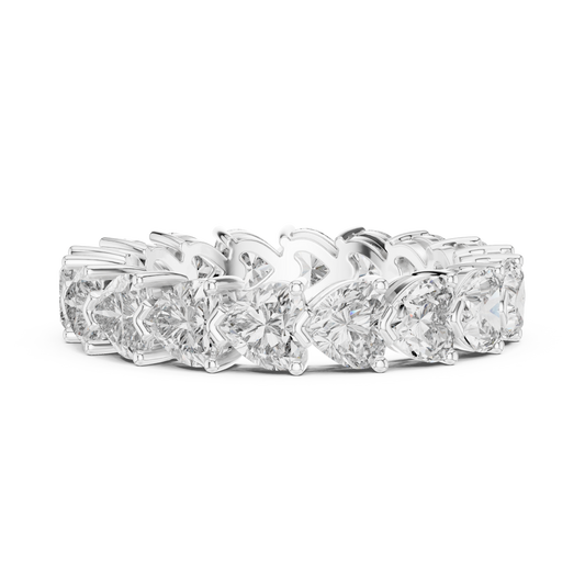 4.86 Carat Heart Shaped Diamond Full Eternity Band - Solid Gold