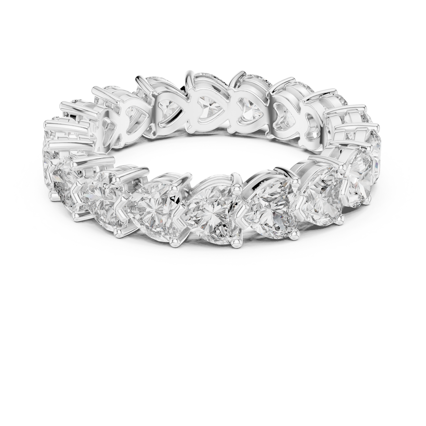 4.86ctw Heart Shaped Diamond Full Eternity Band - Solid Gold