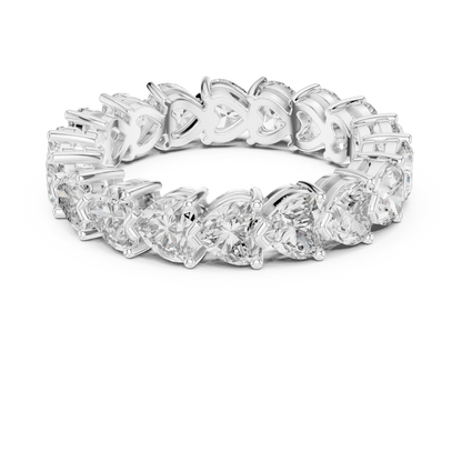 4.86ctw Heart Shaped Diamond Full Eternity Band - Solid Gold