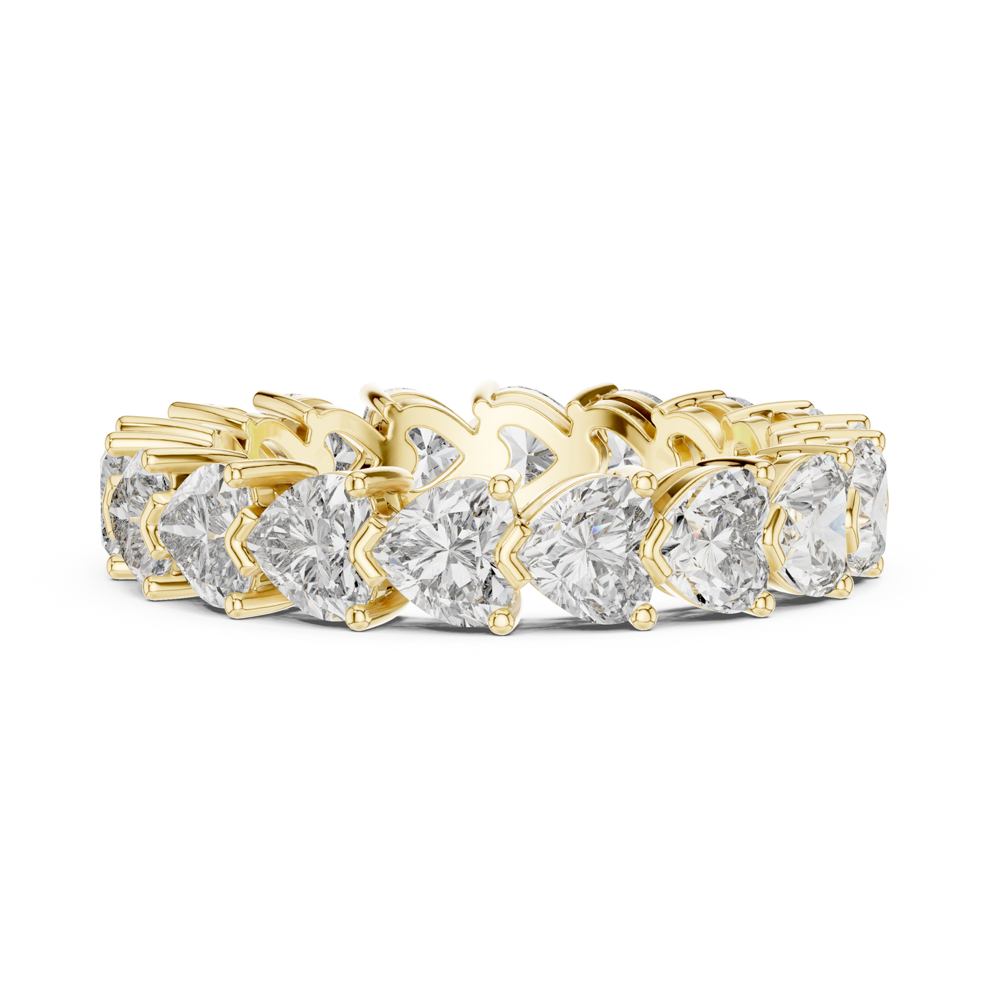 4.86ctw Heart Shaped Diamond Full Eternity Band - Solid Gold
