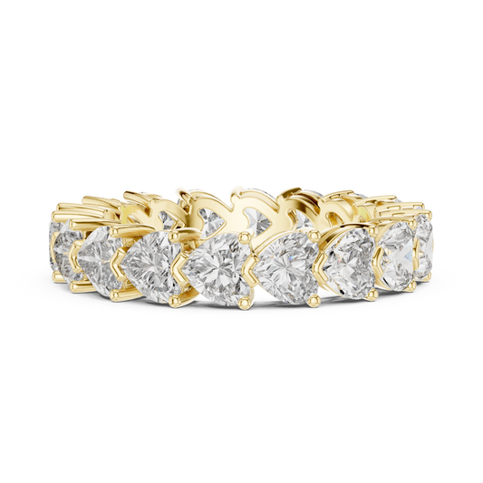 4.86 Carat Heart Shaped Diamond Full Eternity Band - Solid Gold