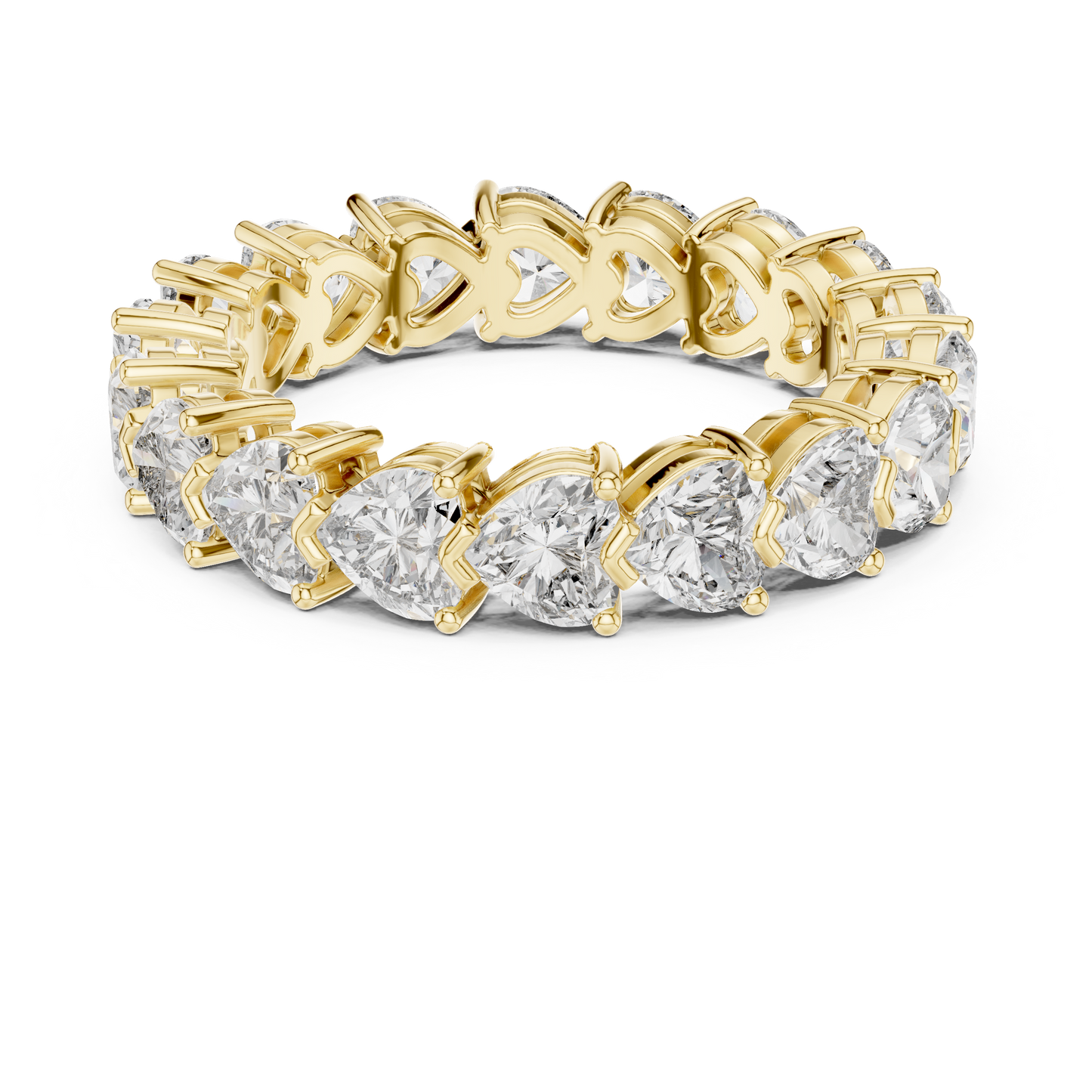 4.86ctw Heart Shaped Diamond Full Eternity Band - Solid Gold