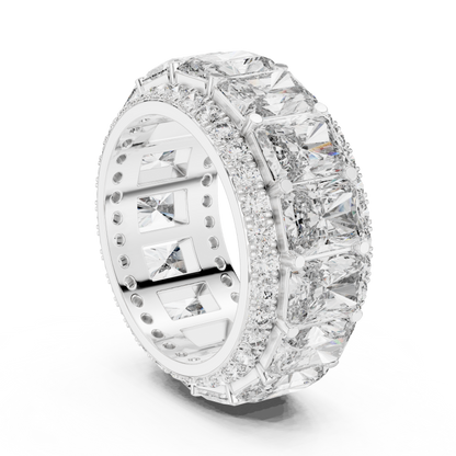 12.51ctw Radiant Cut Diamond Multi-Row Statement Band - Solid Gold
