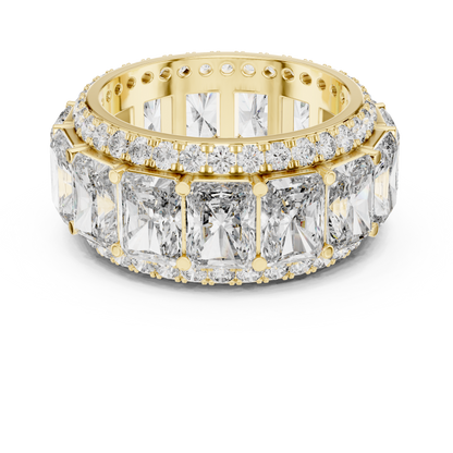 12.51ctw Radiant Cut Diamond Multi-Row Statement Band - Solid Gold