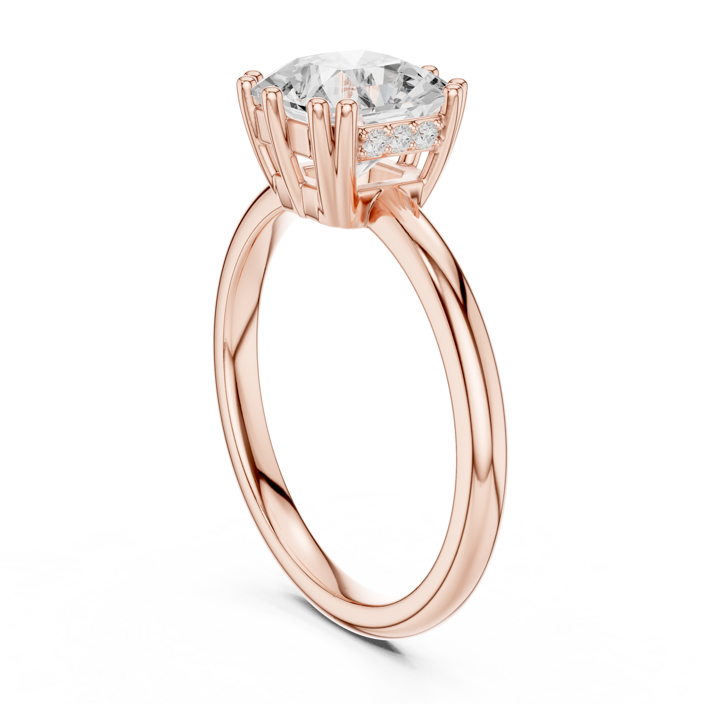 2.04ctw Asscher Cut Solitaire Ring with Hidden Halo | Yellow Gold