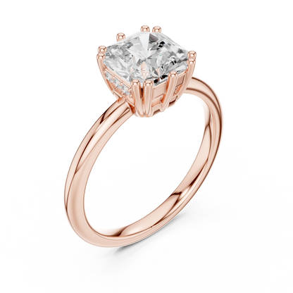 2.04ctw Asscher Cut Solitaire Ring with Hidden Halo | Yellow Gold