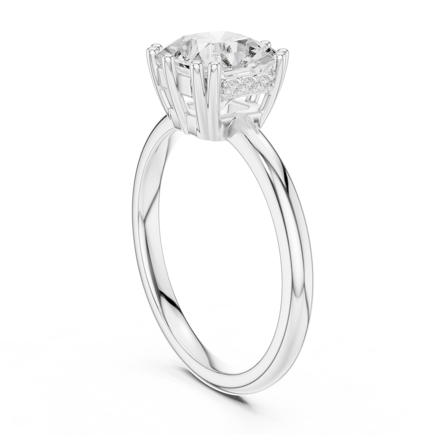 2.04ctw Asscher Cut Solitaire Ring with Hidden Halo | Yellow Gold