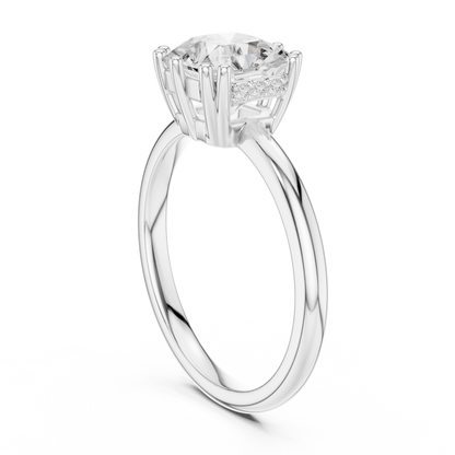 2.04ctw Asscher Cut Solitaire Ring with Hidden Halo | Yellow Gold