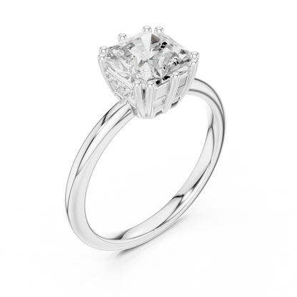 2.04ctw Asscher Cut Solitaire Ring with Hidden Halo | Yellow Gold