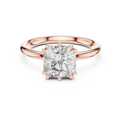 2.04ctw Asscher Cut Solitaire Ring with Hidden Halo | Yellow Gold