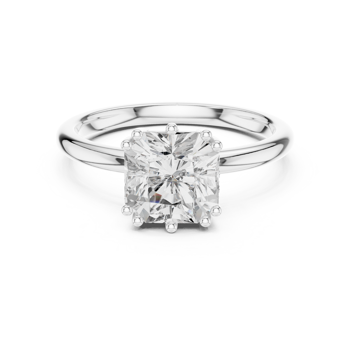 2.04ctw Asscher Cut Solitaire Ring with Hidden Halo | Yellow Gold