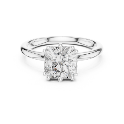 2.04ctw Asscher Cut Solitaire Ring with Hidden Halo | Yellow Gold