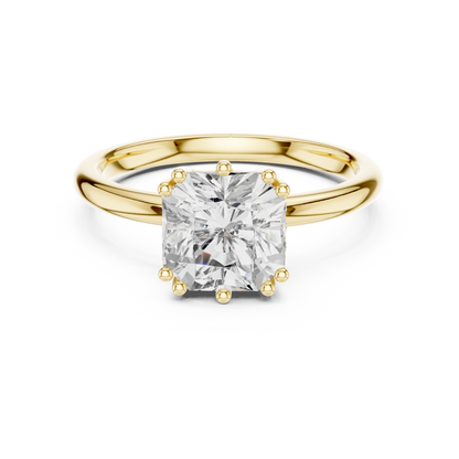 2.04ctw Asscher Cut Solitaire Ring with Hidden Halo | Yellow Gold