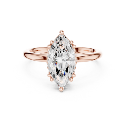 2.06ctw Marquise Cut Solitaire Ring with Hidden Halo | Yellow Gold