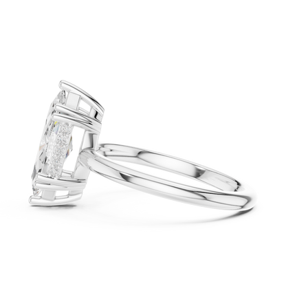 2.06ctw Marquise Cut Solitaire Ring with Hidden Halo | Yellow Gold