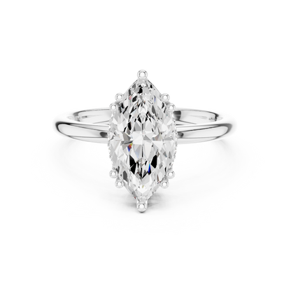 2.06ctw Marquise Cut Solitaire Ring with Hidden Halo | Yellow Gold