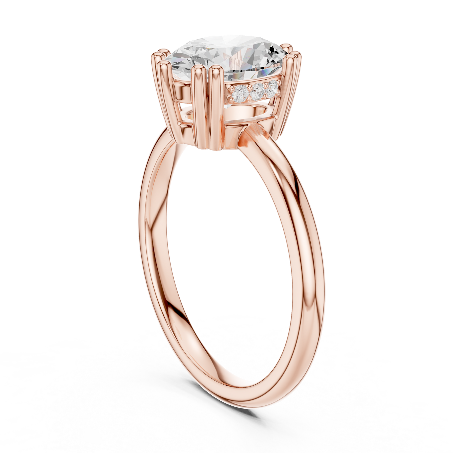 2.04ctw Oval Cut Solitaire Ring with Hidden Halo | Yellow Gold