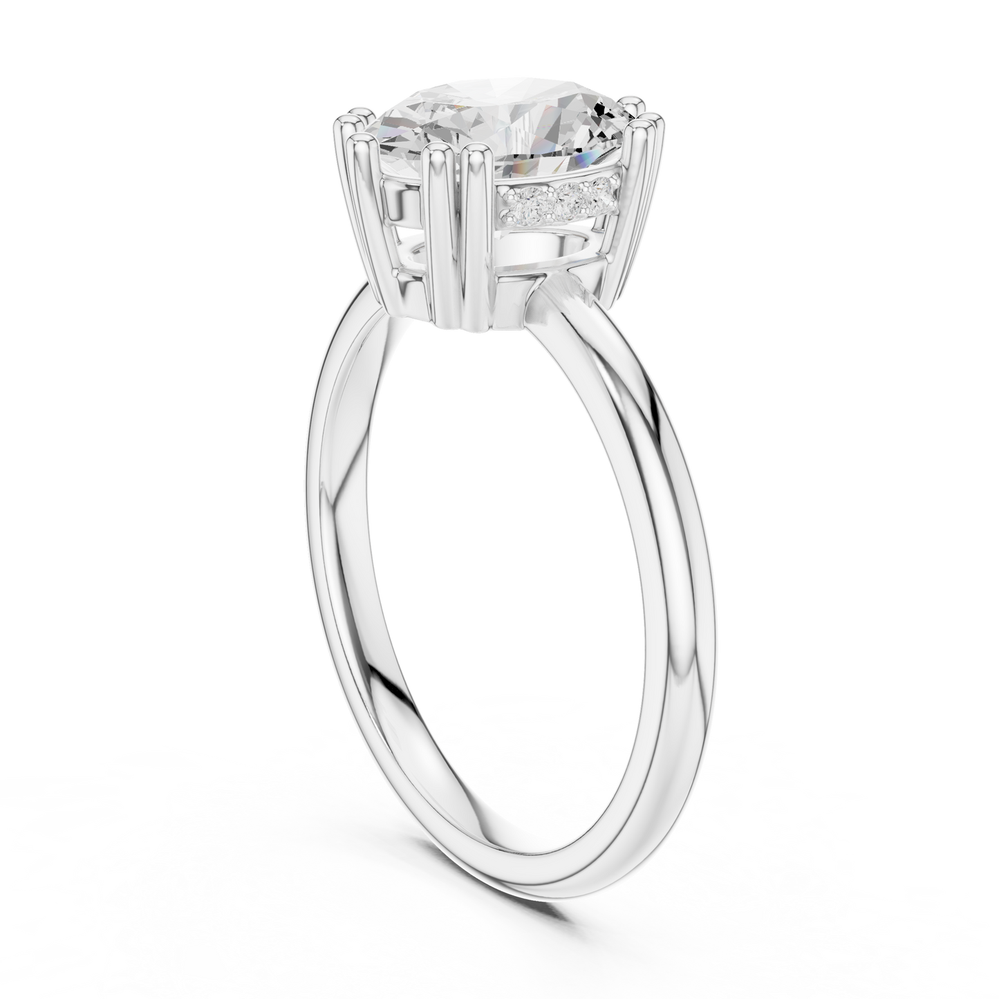 2.04ctw Oval Cut Solitaire Ring with Hidden Halo | Yellow Gold
