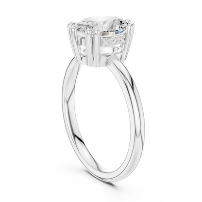 2.04ctw Oval Cut Solitaire Ring with Hidden Halo | Yellow Gold